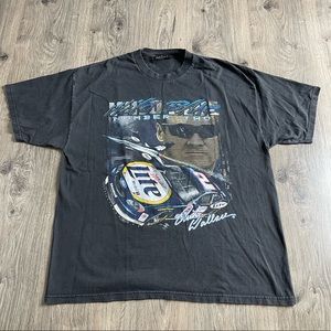 Vintage 90s NASCAR Rusty Wallace Miller Light Beer Racing T-Shirt Double Sided L